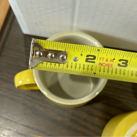 Treasure Chest Vancouver ovenware stoneware espresso mugs coffee set 4 yellow - Picture 8 of 11